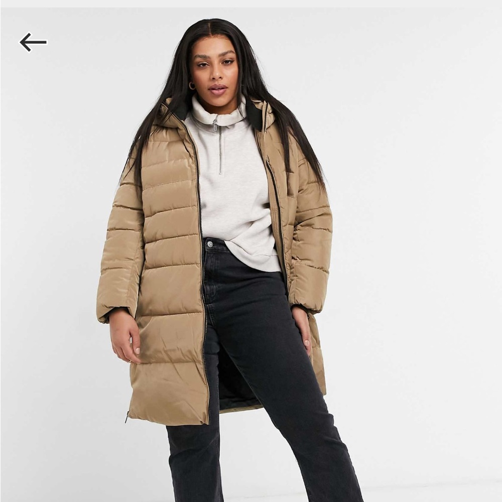 Tan Hooded Puffer Jacket